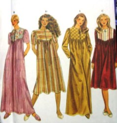 7454 ZIPPY EMPIRE YOKE ROBE LENGTHS PATTERN XS-M, L-XL